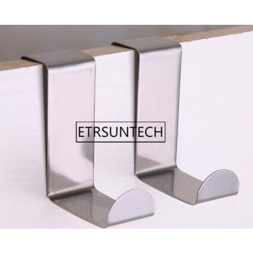 500pcs Door Hook Stainless Steel Kitchen Cabinet Clothes Towel Holder Bathroom Accessories Hanger Hook