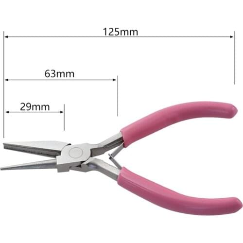 A0KF Concave Plier Professional Jewellery Making Tool Carbon Steel 1 Set DIY Jewelry Tool 5" Looping Forming Plier Pink