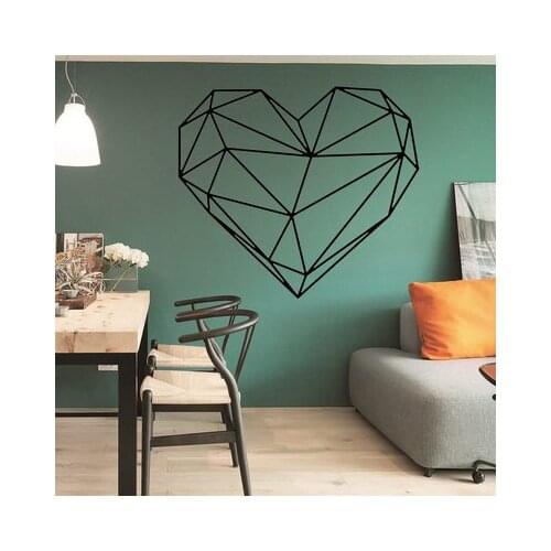 DIY Hight Quality Carving Geometrical Heart-shaped Home Decal Wall Sticker Living Room Home Decoration Wall Decor 3D Wall Art