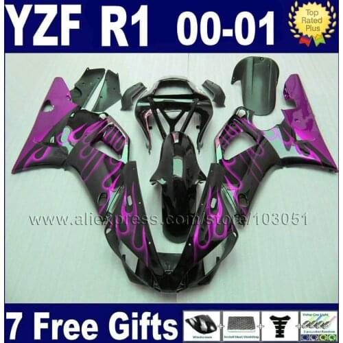 Custom fairing kits for 2000 2001 YAMAHA R1 00 01 YZF R1 fairings aftermarket little flame body repair parts