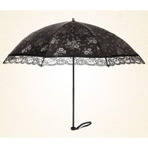 Lace Sun Women Umbrella UV Protection Retro Japanese Style Super Light Folding Princess Umbrella