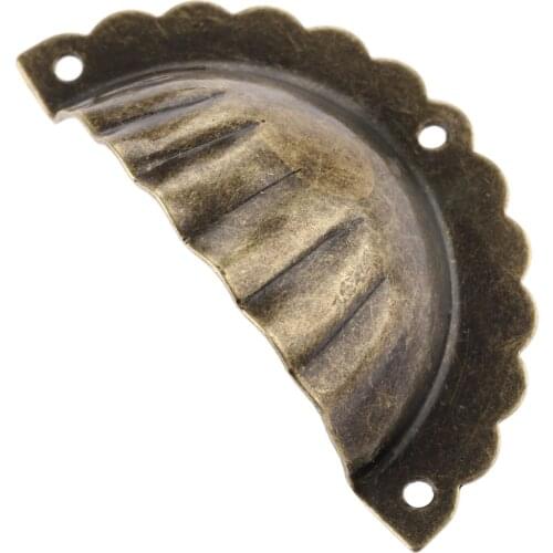 Kitchen Cupboard Shell Handle Pull Antique Bronze Furniture Handle Drawer Cabinet Knob and Handle Furniture Fittings with Screws