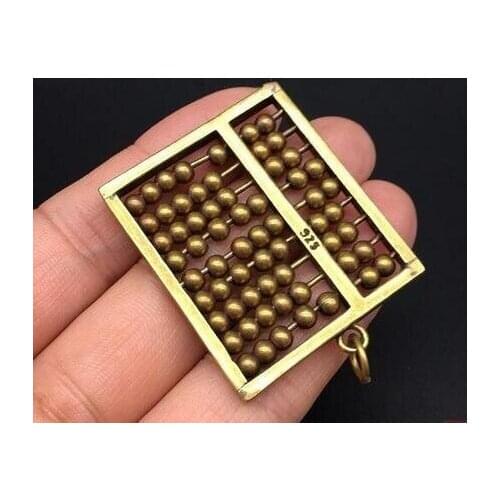 Retro Mini Pure Copper Small Abacus Pendant Solid Brass Copper Abacus Key Chain Pendant Fengshui Copper Sculpture Gift
