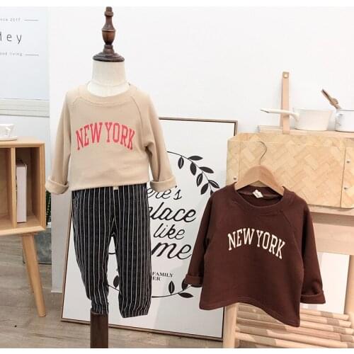 2019 Fashion Kids Spring Autumn Clothes Children Letter T Shirts for Baby Boys Long Sleeve T-shirts Kids Pullovers Tee Girl Tops