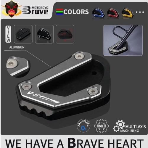 Motorcycle Aluminum Side Kickstand Stand Extension For SUZUKI V-STROM 650/XT VSTROM 650 DL650 2004 - 2021
