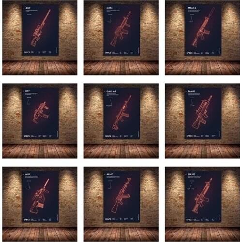 Game Gun Series Picture Canvas Painting Poster and Prints Wall Art Pictures Modern Living Room Kids Room Home Decor Cuadros