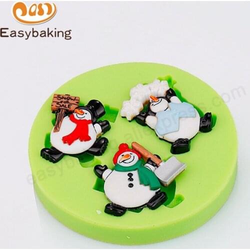 New Arrival Happy Snowman Arts Crafts Cupcakes Silicone Mold Christmas Fondant Cake Decoration Tools Baking Kitchen Accessories