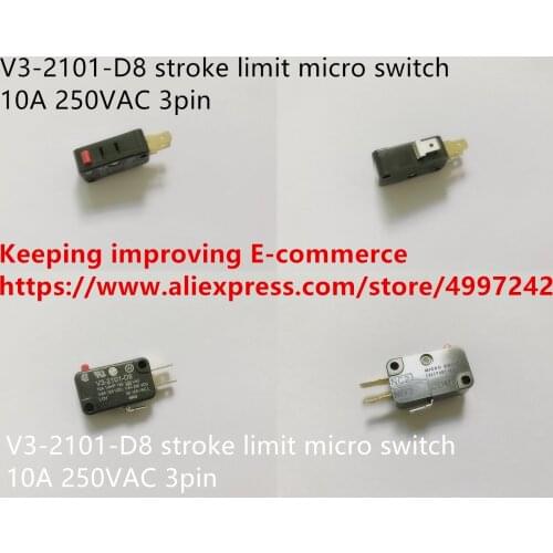 Original new 100% V3-2101-D8 stroke limit micro switch 10A 250VAC 3pin
