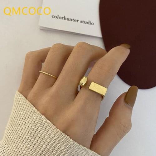 QMCOCO 925 Silver Fashion Trend Rings For Women Couples INS Fashion Vintage Elegant For Birthday Party Jewelry Decorative