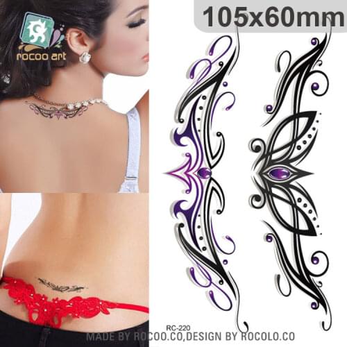 Rocooart Empress Imperial Crown Tattoo Sticker Waist Neck Waterproof Temporary Tattoo Sticker Fake Tattoo Tatuagem For Women Men