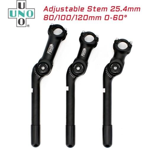 UNO 25.4x80/100/120mm Adjustable Angle Bike Aluminum Alloy Handlebar Stem Riser Front Fork Stem Adapter Cycling Accessories