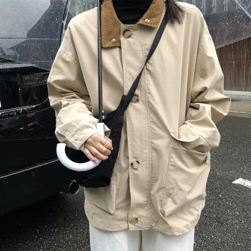 Hong Kong Style Work Coat Womens 2021 Autumn and Winter New Korean Version Versatile Loose Student Collar Long Sleeve Top