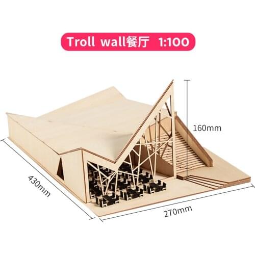 1/100 1/150 scale sand table material architectural model DIY scene Troll wall restaurant model (material package)
