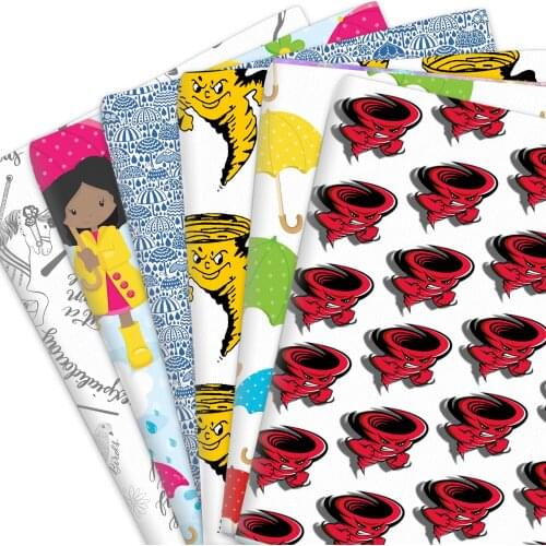 50*145cm Satin Or 100% Or Polyester Cotton Fabric Storm Umbrella Printed Cloth Fabric Handmade Crafts Garment DIY Material