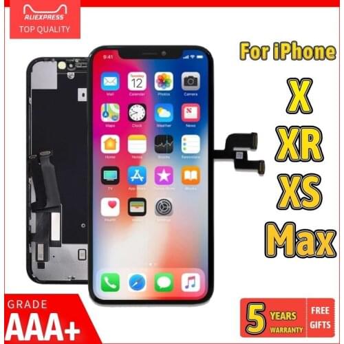 AAA+ Screen For iPhone X XR XS Max 11 Pro OLED LCD Display Replacement Touch Digitizer Full Assembly Incell Pantalla True Tone