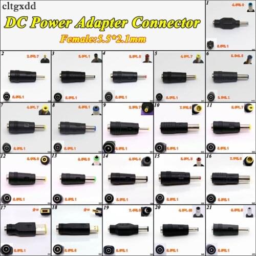 Cltgxdd 1PCS DC power Adapter Connector Plug DC Conversion Head Jack Female 5.5*2.1mm Plug to Male 5.5*2.1/4.5*3.0mm for HP