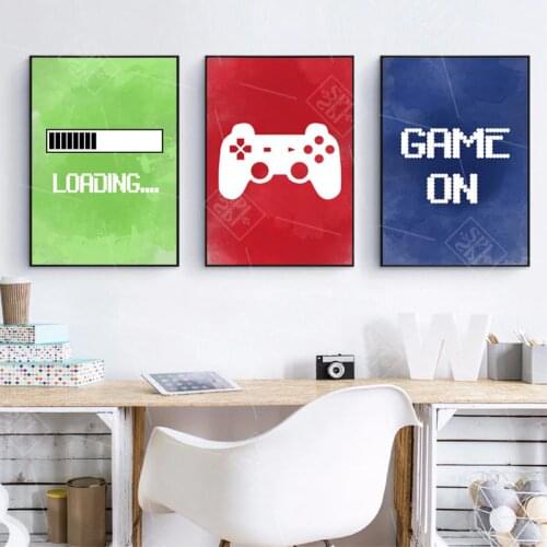 SPLSPL Video Gaming Room Posters Abstract Home Decoration Canvas Painting Funny Party Game Wall Art Pictures for Boys Room Decor