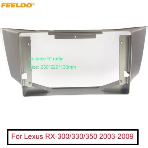 FEELDO Car Stereo 9" Big Screen Fascia Frame Adapter For Lexus RX-300/330/350 2Din Dash Audio Fitting Panel Frame Kit