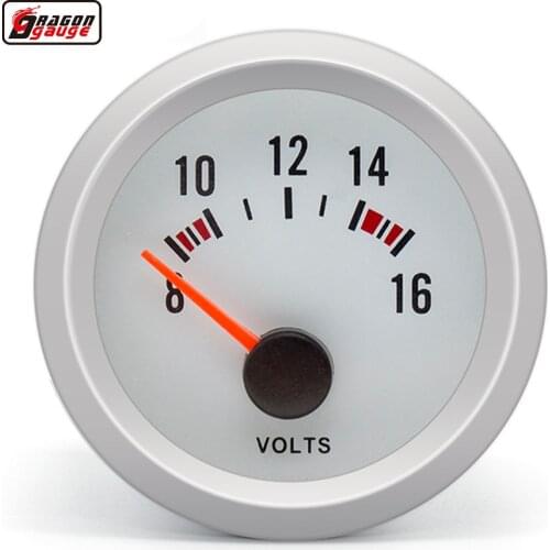 Dragon 2" 52mm Auto Car Voltmeter Gauge 8~16V Blue LED Light Speedboat Motorcycle Volts Voltage Meter Free Shipping