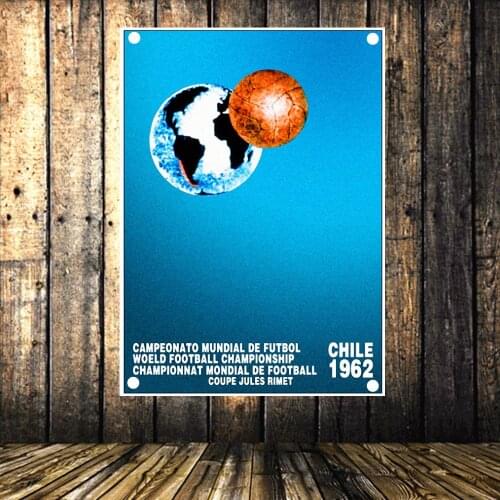 "1962 World Cup in Chile" Four holes Flag Banner Football Poster Boy dormitory bedroom wall decoration