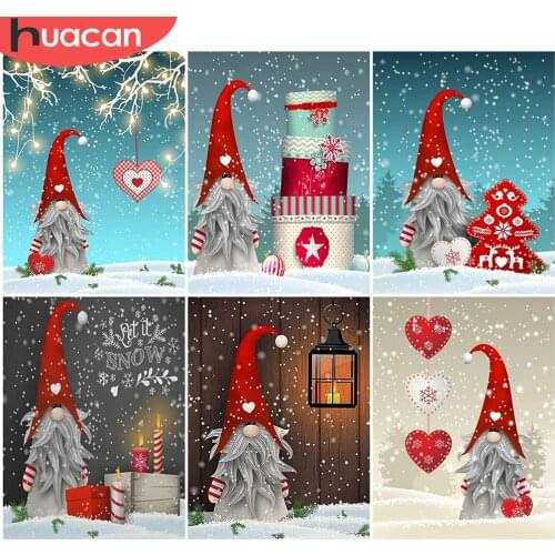 HUACAN 5d Diamond Painting Santa Claus Full Drill Square Diamond Embroidery Cartoon Cross Stitch Diamond Mosaic Christmas Gift