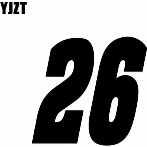 YJZT 15CM*14.1CM Interesting Race Number 26 Decoration Vinyl Car-styling Car Sticker Decal Black/Silver C11-0867