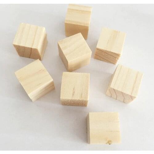 Creative Solid Wood Cube Wooden Square Blocks Kids Early Educational Toys Assemblage Block Embellishment For Diy Woodwork Craft