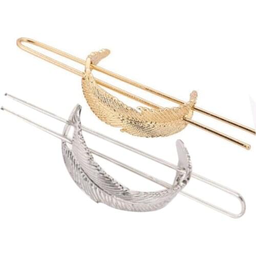 Metal Hair Clips, Gold Hair Pins Silver Hair Hollow Hairpin With Pitted Curled Leaves For Personality Hair Accessories