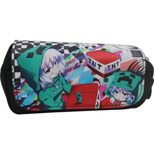 2021 New Virtual game world double zipper pencil case student general learning stationery box pencil case cute school supplies