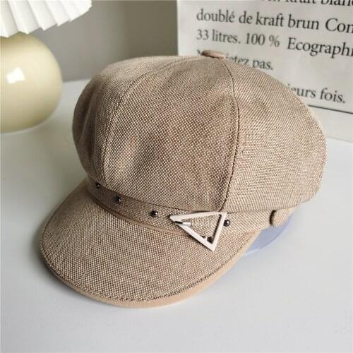 New Octagonal Hats For Women Simple Belt Buckle Korean Art Painter Caps Wild Retro Beret Outdoor Female Casual Hat