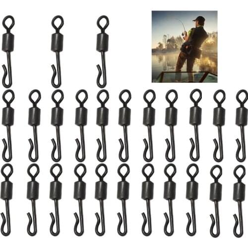 NEW 25Pcs Large Body Q-Shaped Quick Change Swivel Fishing Terminal Tackle Accessory