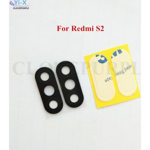 Wholesale Price 50pcs/Lot Rear Back Camera Glass Lens with Sticker for Xiaomi Redni S2 Replacement Parts