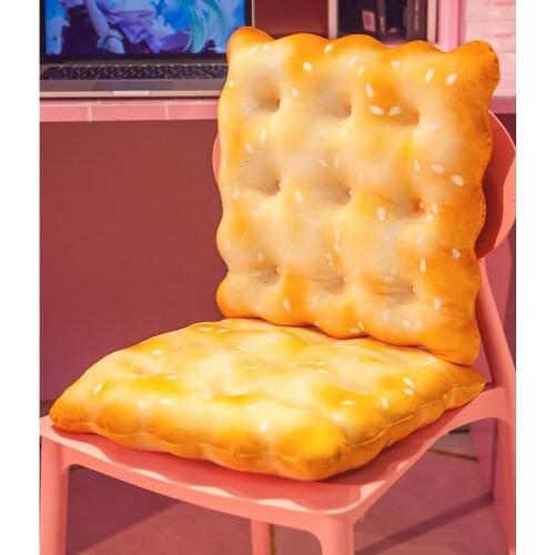 Funny Biscuit Cushion Office Sedentary Seat Back Cushions Waist Support Thick Mat Student Chair Butt Cushions Kids Children Gift