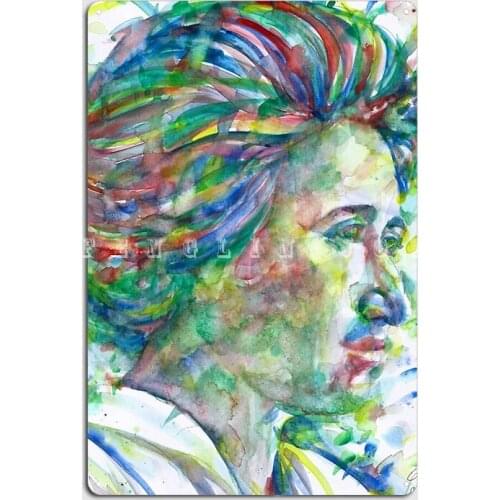 Rosa Luxemburg Watercolor Portrait Metal Plaque Poster Pub Club Bar Funny Poster Tin Sign Poster