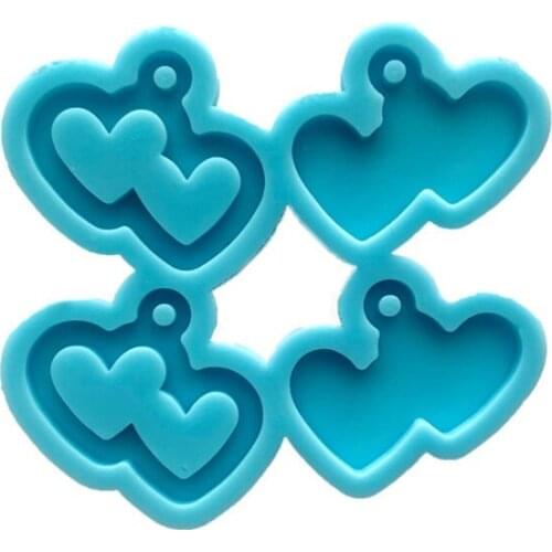 Heart Ear Studs Silicone Mould DIY Crafts Jewelry Earrings Pendant Making Tool Crystal Epoxy Resin Mold