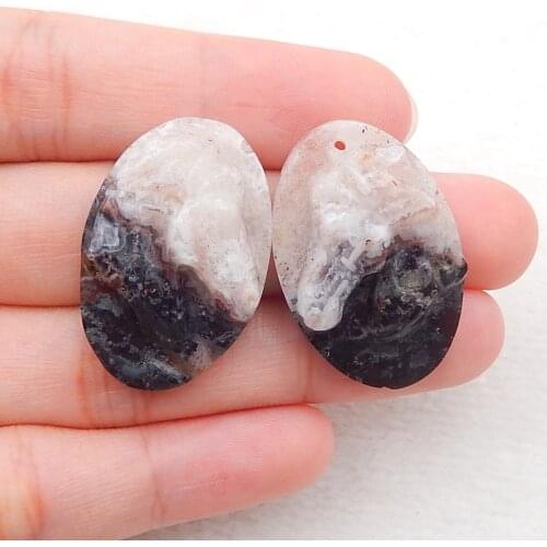 Natural Crazy Lace Rosetta Stone Carved horse head Earrings Beads, stone for earrings making 22x13x5mm，4.9g