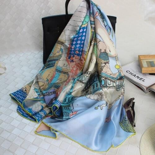 High Grade Natural Silk Square Scarf Bandana High Quality Ladies Neck Dress Fashion Woman Shawl Scarves Girls Scarfs CJ23