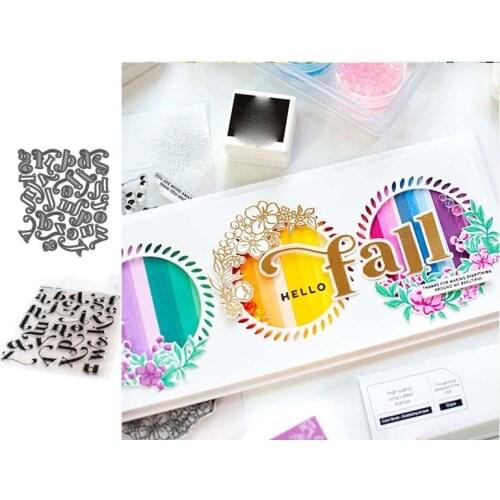 Special English Letters Metal Cutting Dies and Clear Stamps for Scrapbooking Craft Stencil Seal Sheet Decor Embossing Template