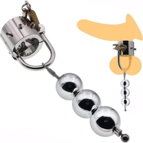 Heavy Stainless Steel Ball Stretcher Gay Scrotum Pendant Metal Lockable CBT BDSM Testicle Weight Torture Male Restraint Sex Toys
