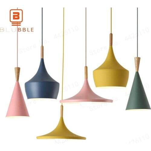 BLUBBLE Art ABC Colorful Musical Pendant Lights American Pendant Lamp Blue/Yellow/Green/Pink Restaurant LED Hanglamp