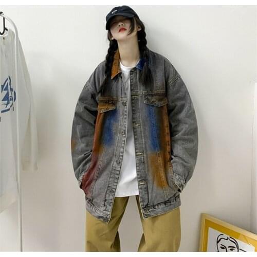 Denim Jacket Female Casual Womens Denim Jacket Patchwork Loose Womens Autumn Jacket Street Plus Size Jackets For Women 2021