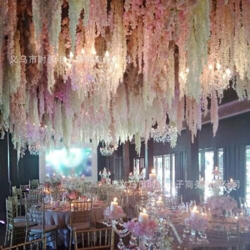 1.2m Long Simulation Hydrangea Flower String Colorful Artificial Flower Rattan for Wedding Wall Hanging Decoration Flower Vine
