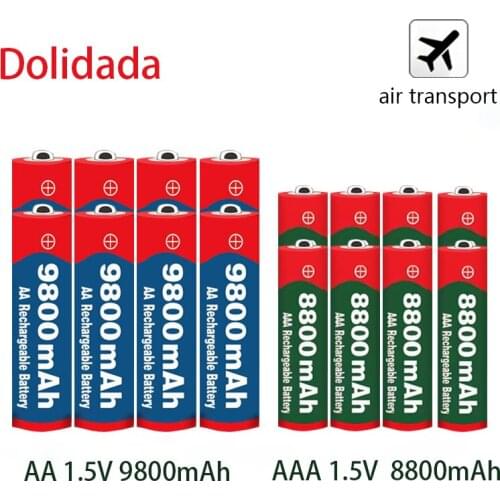 1.5V AA 9800 mAh + 1.5V AAA 8800 mAh alkaline 1.5V rechargeable battery for clock toy camera