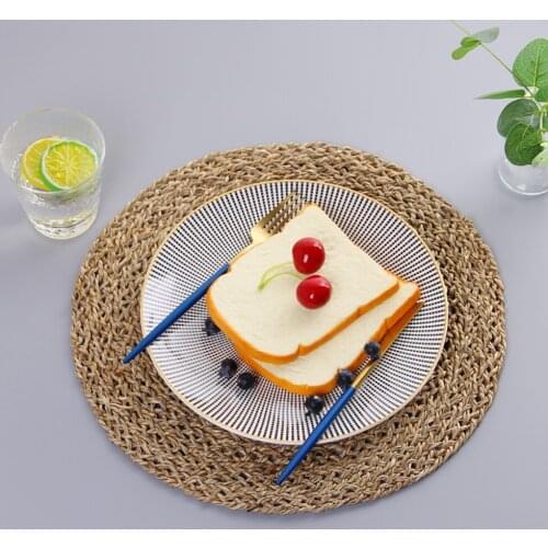 1pcs Desktop Straw Cup Placemat Table Heat Resistant Eco-Friendly Placemats Cushion Kitchen Gadget Tools Table Decoration #20