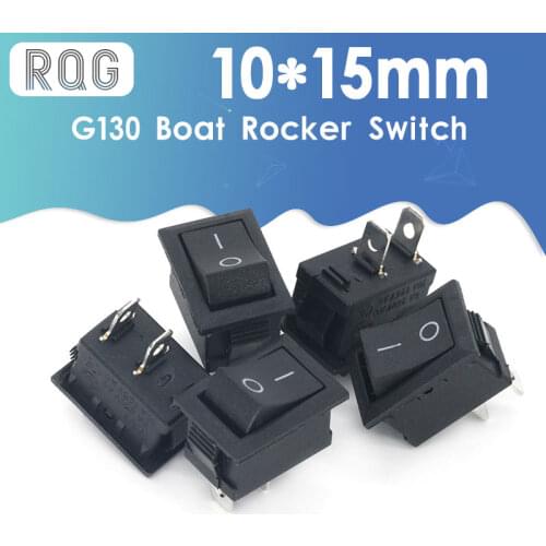 10pcs/lot 10*15mm SPST 2PIN ON/OFF G130 Boat Rocker Switch 3A/250V Car Dash Dashboard Truck RV ATV Home