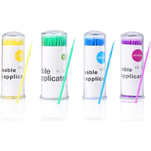 100PCS/Lot Disposable Eyelash Brushes Swab Microbrushes Eyelash Extension Tools Individual Eyelashes Removing Tools Applicators