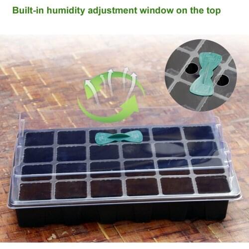 24 Cells Plant Seeds Germination Tray Nursery Pot Flower Pot With Lids Hydroponic Grow Box Seedling Tray With Breather Hole