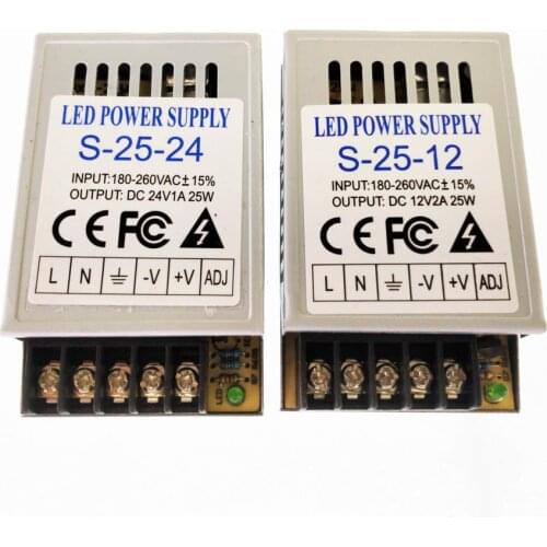 30pcs ultra-thin DC 12V 24V 25W Power Supply Lighting Transformer driver Switch for LED Strips Adapter AC 220V 240C