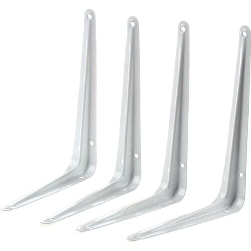 4pcs Wall Furniture Shelf Brackets Braces Iron White 15x20cm
