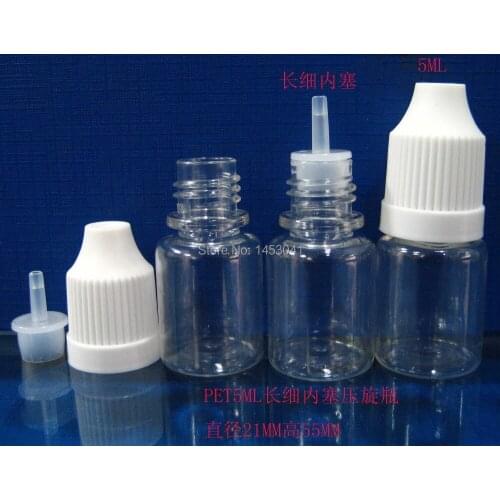 5ML Lot 3500PCS Plastic Dropper Bottles With Childproof Cap & Long Thin Tip Used To Dispense Most Liquid
